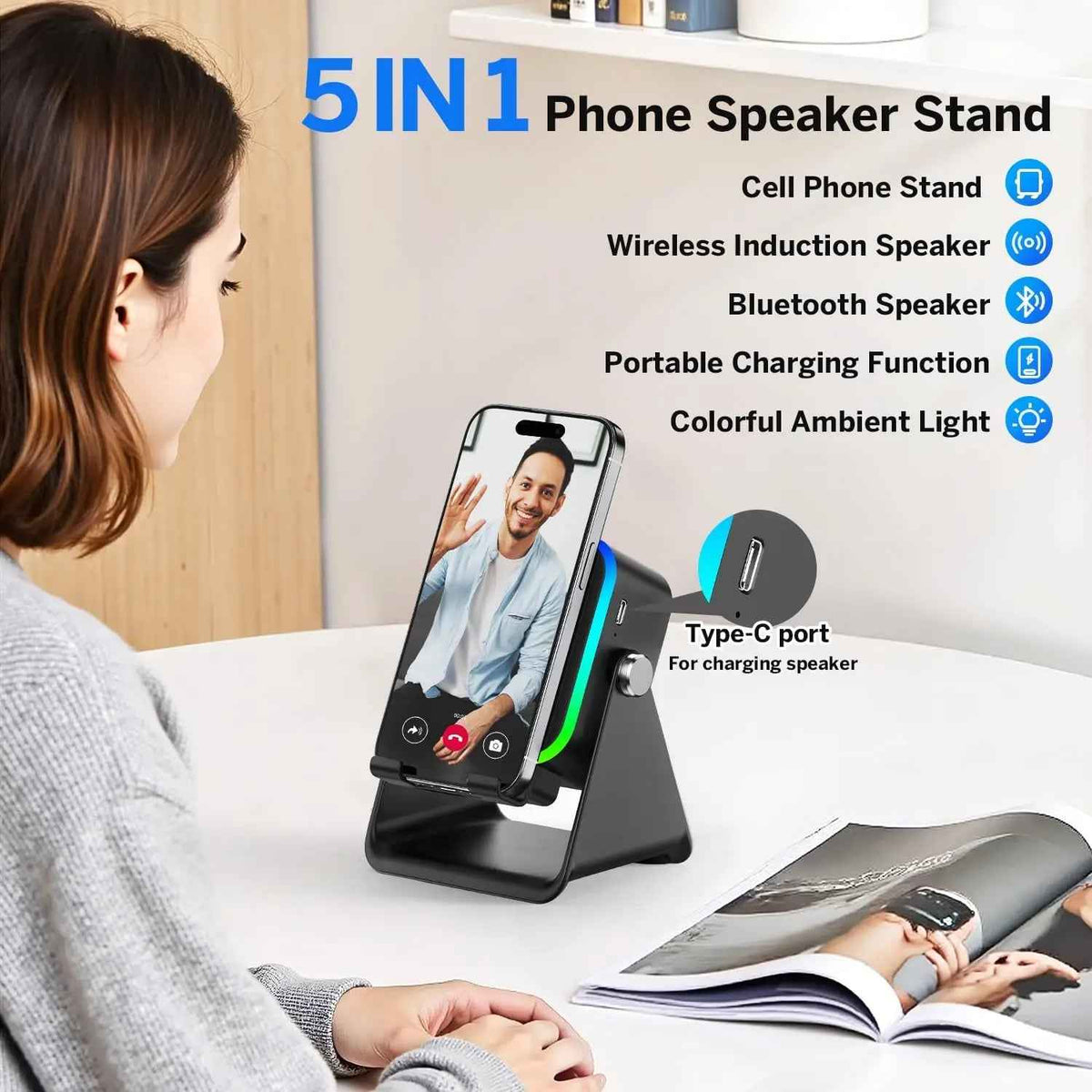 5-in-1 Wireless Induction Speaker Bluetooth