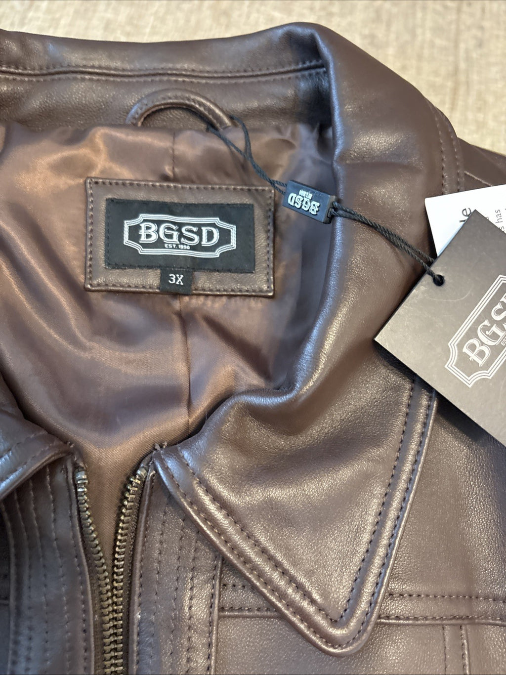 NEW Womens BGSD Ellen Brown Lambskin Leather Jacket Zip 3X Pockets Lined **