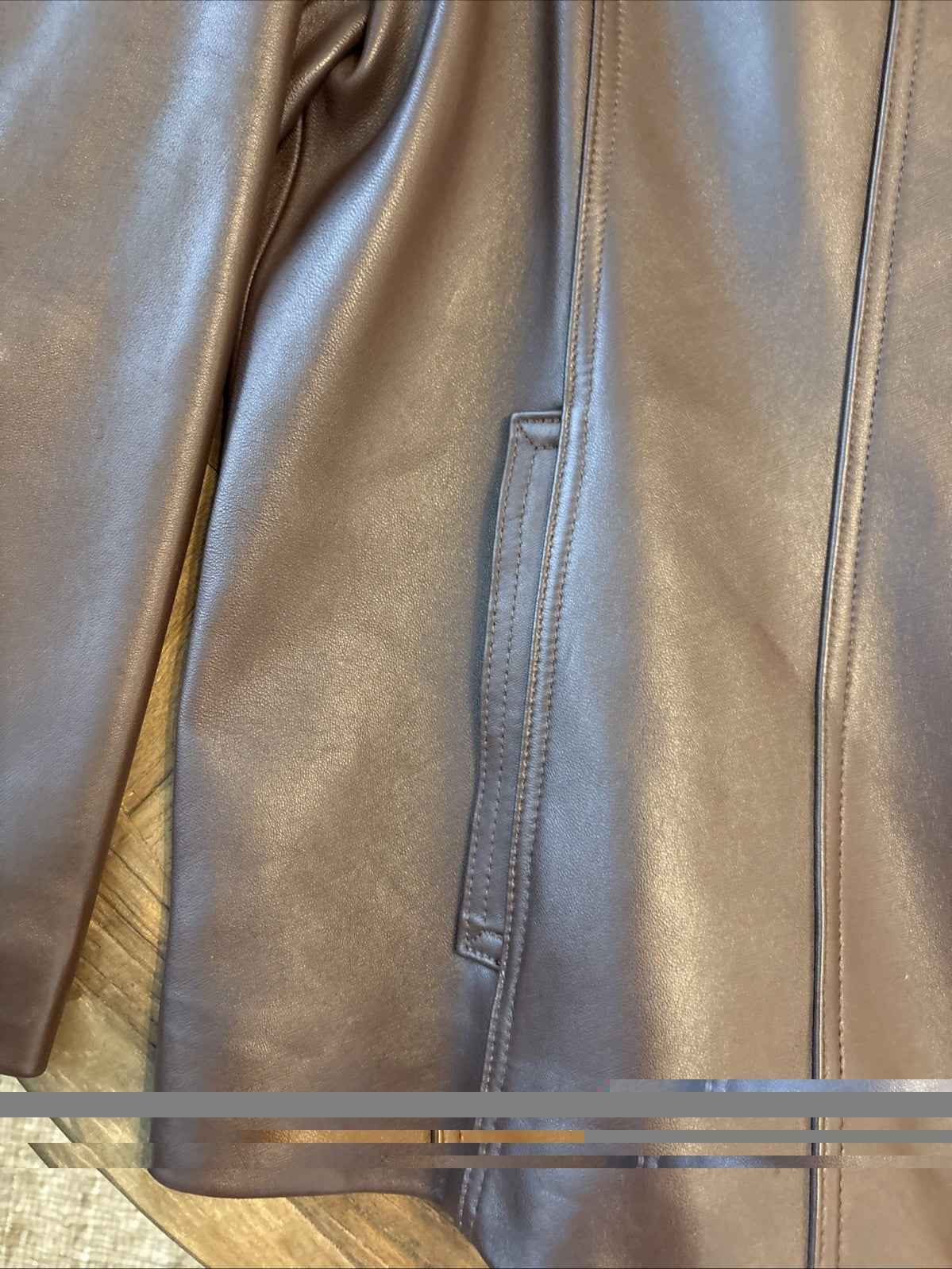 NEW Womens BGSD Ellen Brown Lambskin Leather Jacket Zip 3X Pockets Lined **