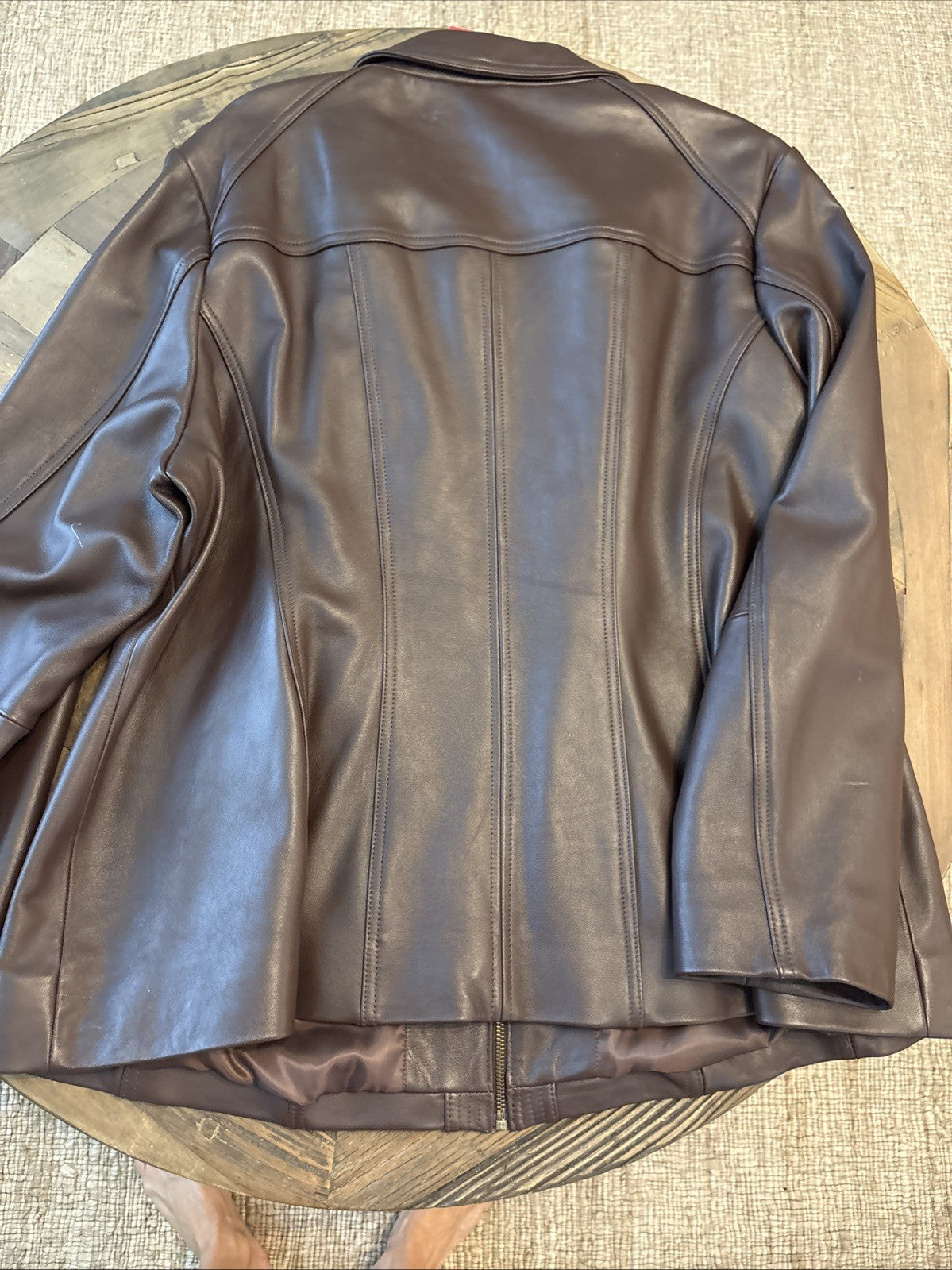 NEW Womens BGSD Ellen Brown Lambskin Leather Jacket Zip 3X Pockets Lined **