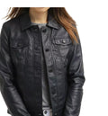 Women's Real Leather Black Trucker Jacket Soft Lambskin Jean Style Biker Jacket