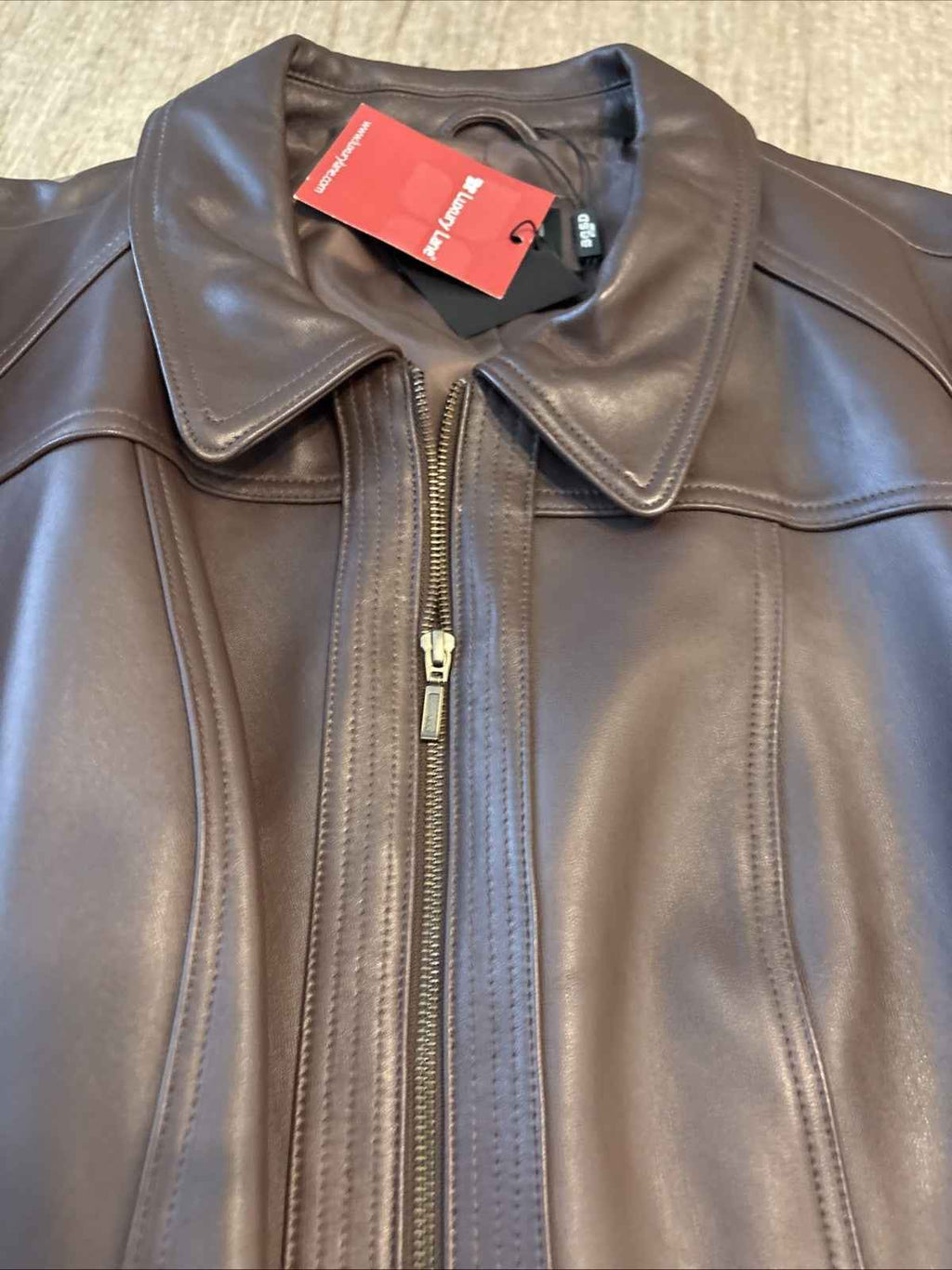NEW Womens BGSD Ellen Brown Lambskin Leather Jacket Zip 3X Pockets Lined **